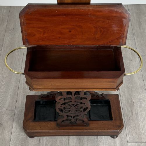 ANTIQUE 19TH CENTURY GOOD QUALITY HALL STAND IN MAHOGANY - ADDITIONAL PHOTO 9