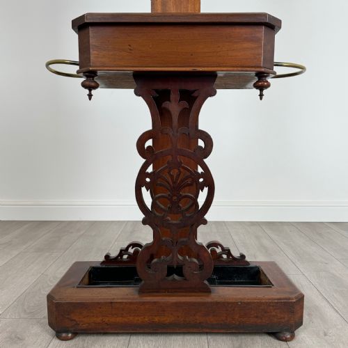 ANTIQUE 19TH CENTURY GOOD QUALITY HALL STAND IN MAHOGANY - ADDITIONAL PHOTO 10