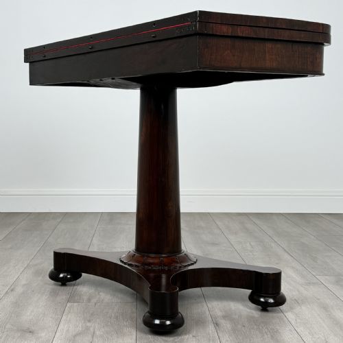 ANTIQUE 19TH CENTURY FINE QUALITY CARD TABLE IN ROSEWOOD - ADDITIONAL PHOTO 4
