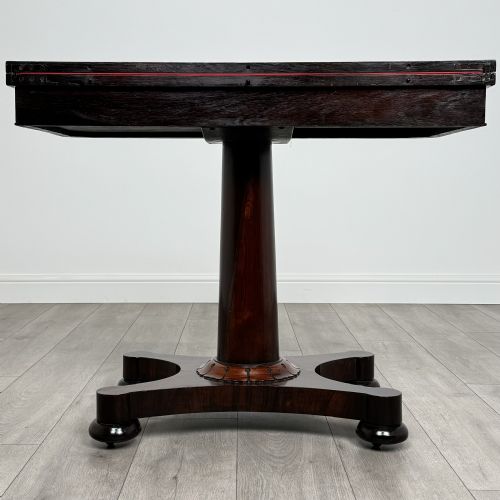 ANTIQUE 19TH CENTURY FINE QUALITY CARD TABLE IN ROSEWOOD - ADDITIONAL PHOTO 5