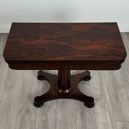 ANTIQUE 19TH CENTURY FINE QUALITY CARD TABLE IN ROSEWOOD - ADDITIONAL PHOTO 8