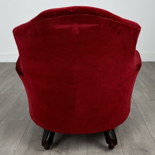 ANTIQUE 20TH CENTURY TUB CHAIR ARMCHAIR IN MAHOGANY - ADDITIONAL PHOTO 4