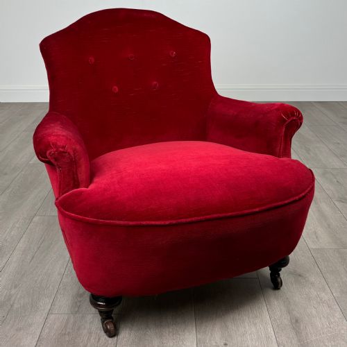 ANTIQUE 20TH CENTURY TUB CHAIR ARMCHAIR IN MAHOGANY - ADDITIONAL PHOTO 6