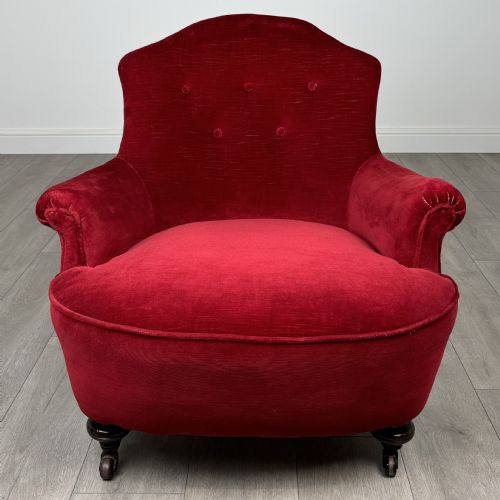 ANTIQUE 20TH CENTURY TUB CHAIR ARMCHAIR IN MAHOGANY - ADDITIONAL PHOTO 7