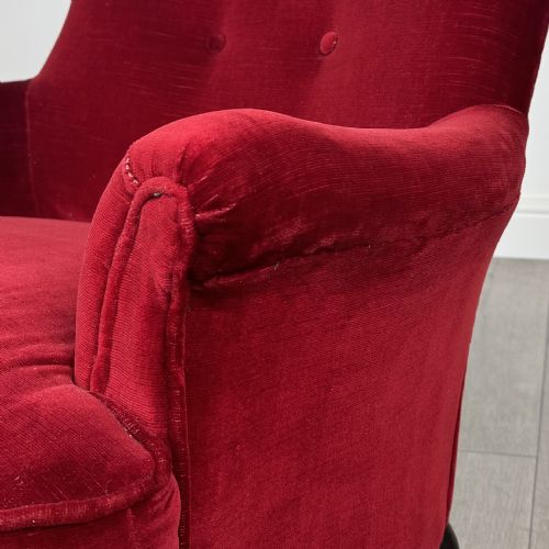 ANTIQUE 20TH CENTURY TUB CHAIR ARMCHAIR IN MAHOGANY - ADDITIONAL PHOTO 9