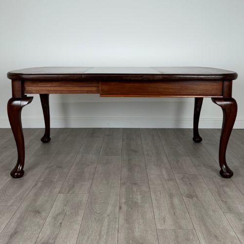 ANTIQUE 20TH CENTURY QUEEN ANNE STYLE MAHOGANY DINING TABLE - ADDITIONAL PHOTO 1