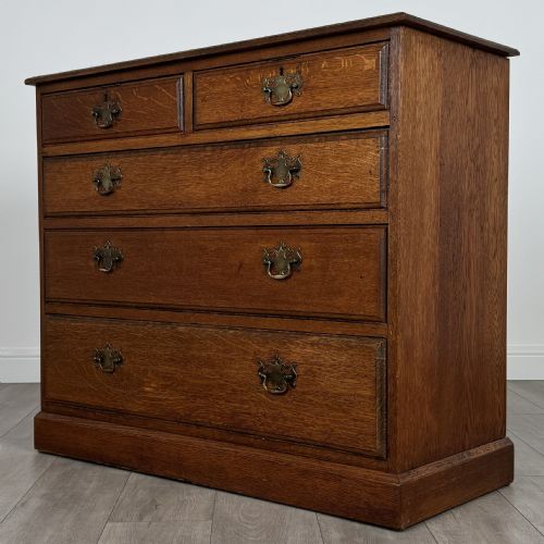 ANTIQUE 20TH CENTURY CHEST OF DRAWERS OF FINE QUALITY IN OAK - ADDITIONAL PHOTO 1