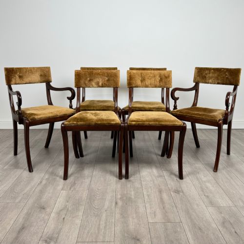 antique 20th century set of 6 dining chairs in mahogany - CATEGORY: ANTIQUE CHAIRS - DATED EDWARDIAN