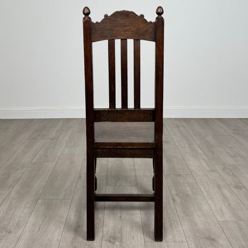 ANTIQUE 19TH CENTURY PAIR OF CARVED BEDROOM CHAIRS IN OAK - ADDITIONAL PHOTO 3