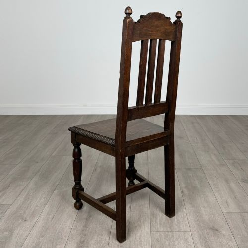ANTIQUE 19TH CENTURY PAIR OF CARVED BEDROOM CHAIRS IN OAK - ADDITIONAL PHOTO 5
