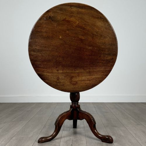 ANTIQUE 18TH CENTURY GOOD QUALITY CIRCULAR TABLE IN MAHOGANY - ADDITIONAL PHOTO 1