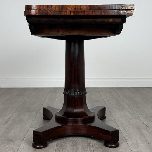 ANTIQUE 19TH CENTURY CARD TABLE OF GOOD QUALITY IN ROSEWOOD - ADDITIONAL PHOTO 2