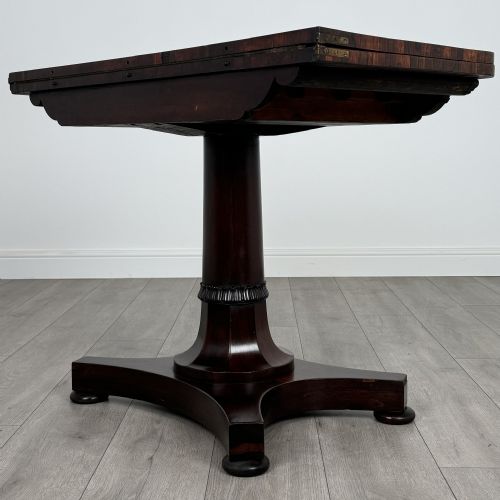 ANTIQUE 19TH CENTURY CARD TABLE OF GOOD QUALITY IN ROSEWOOD - ADDITIONAL PHOTO 4
