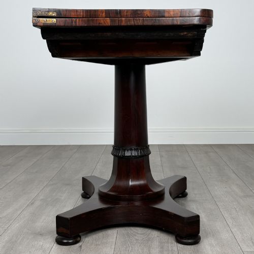ANTIQUE 19TH CENTURY CARD TABLE OF GOOD QUALITY IN ROSEWOOD - ADDITIONAL PHOTO 6