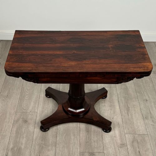 ANTIQUE 19TH CENTURY CARD TABLE OF GOOD QUALITY IN ROSEWOOD - ADDITIONAL PHOTO 8