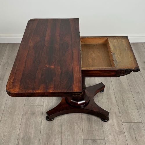 ANTIQUE 19TH CENTURY CARD TABLE OF GOOD QUALITY IN ROSEWOOD - ADDITIONAL PHOTO 9