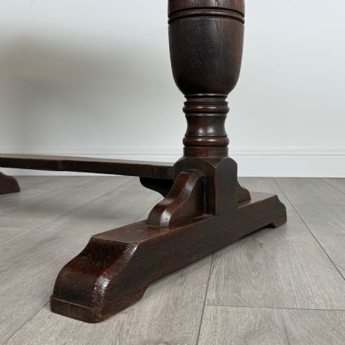 ANTIQUE 20TH CENTURY REFRACTORY STYLE DINING TABLE IN OAK - ADDITIONAL PHOTO 5