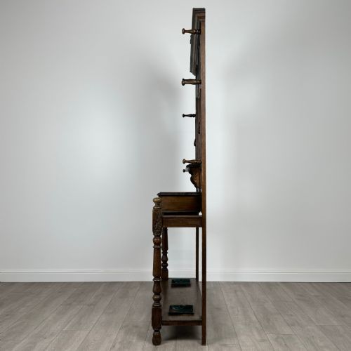 ANTIQUE 19TH CENTURY FINE QUALITY CARVED OAK HALL STAND - ADDITIONAL PHOTO 2