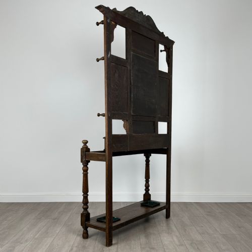ANTIQUE 19TH CENTURY FINE QUALITY CARVED OAK HALL STAND - ADDITIONAL PHOTO 3