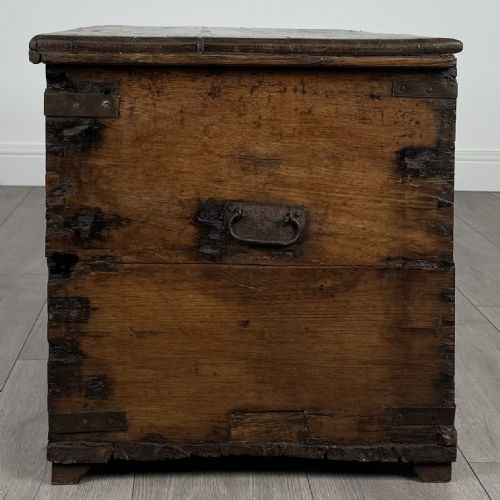 ANTIQUE 19TH CENTURY BLANKET BOX COFFER IN OAK - ADDITIONAL PHOTO 2