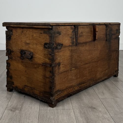 ANTIQUE 19TH CENTURY BLANKET BOX COFFER IN OAK - ADDITIONAL PHOTO 3