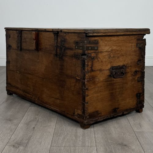 ANTIQUE 19TH CENTURY BLANKET BOX COFFER IN OAK - ADDITIONAL PHOTO 5