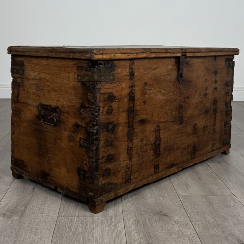 ANTIQUE 19TH CENTURY BLANKET BOX COFFER IN OAK - ADDITIONAL PHOTO 7