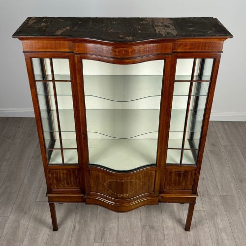 ANTIQUE 20TH CENTURY GLAZED DISPLAY CABINET IN MAHOGANY - ADDITIONAL PHOTO 9