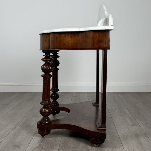 ANTIQUE 19TH CENTURY MARBLE TOP WASHSTAND IN MAHOGANY - ADDITIONAL PHOTO 2