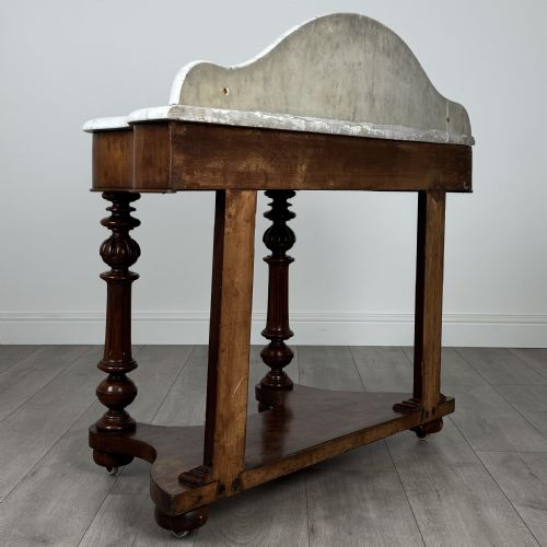 ANTIQUE 19TH CENTURY MARBLE TOP WASHSTAND IN MAHOGANY - ADDITIONAL PHOTO 3