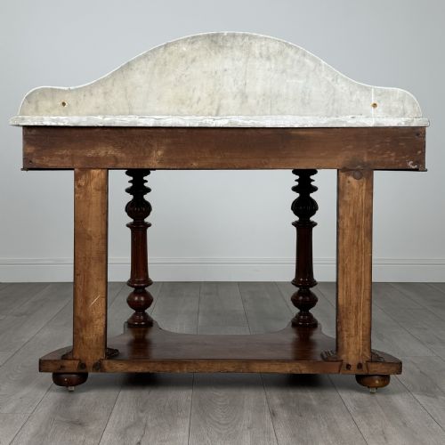 ANTIQUE 19TH CENTURY MARBLE TOP WASHSTAND IN MAHOGANY - ADDITIONAL PHOTO 5