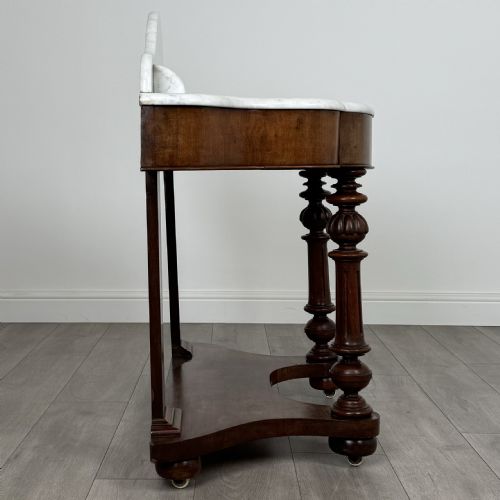 ANTIQUE 19TH CENTURY MARBLE TOP WASHSTAND IN MAHOGANY - ADDITIONAL PHOTO 7
