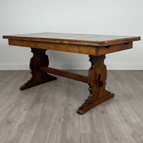 antique 20th century draw leaf dining table in oak - CATEGORY: ANTIQUE TABLES - DATED EDWARDIAN