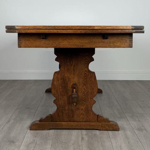 ANTIQUE 20TH CENTURY DRAW LEAF DINING TABLE IN OAK - ADDITIONAL PHOTO 2