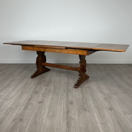 ANTIQUE 20TH CENTURY DRAW LEAF DINING TABLE IN OAK - ADDITIONAL PHOTO 3