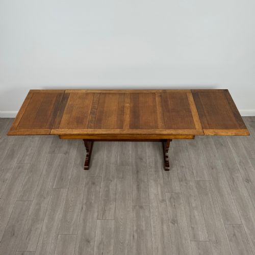 ANTIQUE 20TH CENTURY DRAW LEAF DINING TABLE IN OAK - ADDITIONAL PHOTO 4