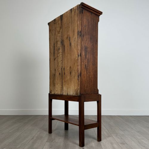ANTIQUE 19TH CENTURY SMALL OAK CUPBOARD ON STAND - ADDITIONAL PHOTO 6