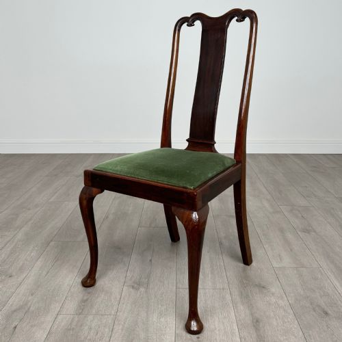 ANTIQUE 20TH CENTURY SET OF 6 QUEEN ANNE STYLE DINING CHAIRS - ADDITIONAL PHOTO 4