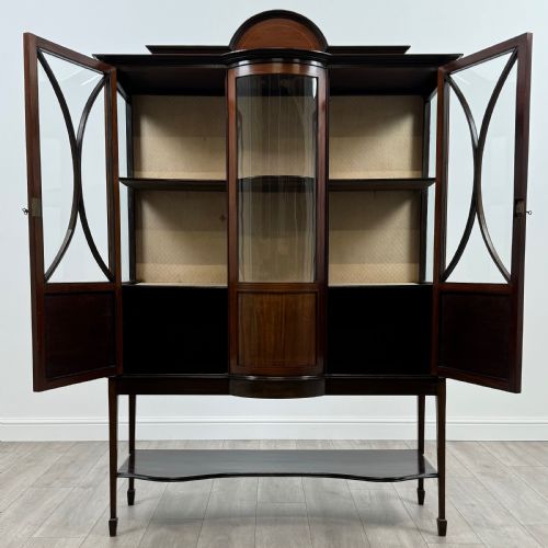 ANTIQUE 20TH CENTURY GLAZED DISPLAY CABINET IN MAHOGANY - ADDITIONAL PHOTO 1