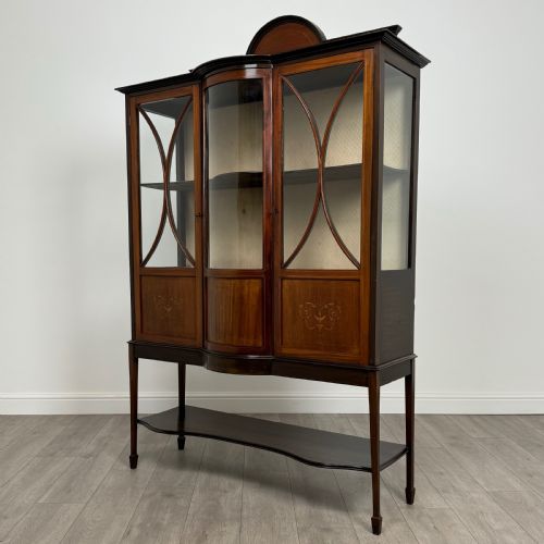 ANTIQUE 20TH CENTURY GLAZED DISPLAY CABINET IN MAHOGANY - ADDITIONAL PHOTO 2