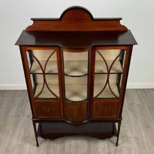 ANTIQUE 20TH CENTURY GLAZED DISPLAY CABINET IN MAHOGANY - ADDITIONAL PHOTO 9
