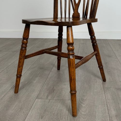 fig 7. Antique 20th Century Set Of 6 Oak Wheelback Dining Chair’s 