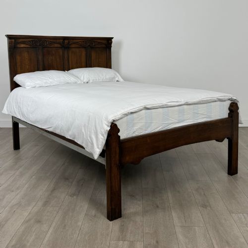 antique 20th century good quality double bed in oak - CATEGORY: ANTIQUE BEDS - DATED EDWARDIAN