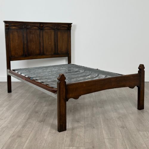 ANTIQUE 20TH CENTURY GOOD QUALITY DOUBLE BED IN OAK - ADDITIONAL PHOTO 1