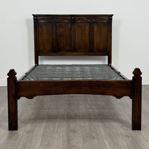 ANTIQUE 20TH CENTURY GOOD QUALITY DOUBLE BED IN OAK - ADDITIONAL PHOTO 2