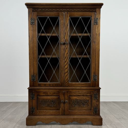 antique 20th century old charm display cabinet in oak - CATEGORY: ANTIQUE BOOKCASES - DATED EDWARDIAN
