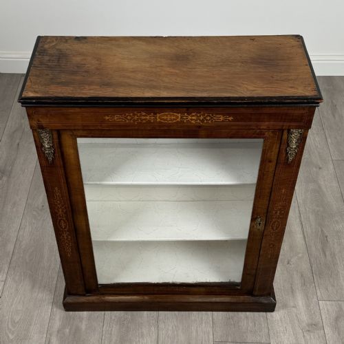 ANTIQUE 19TH CENTURY INLAID PIER CABINET IN WALNUT - ADDITIONAL PHOTO 9