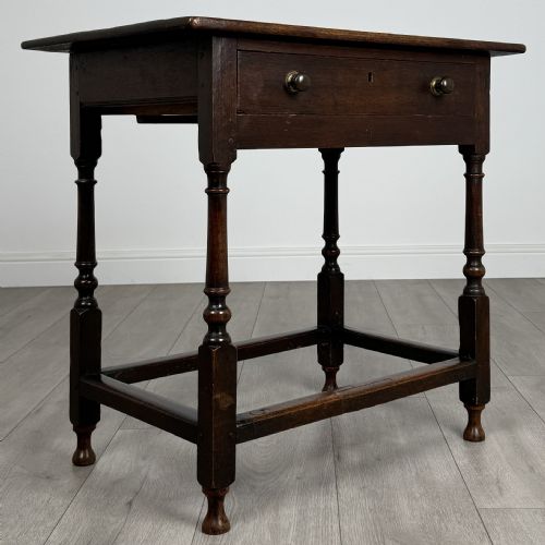 ANTIQUE 18TH CENTURY SMALL OAK SIDE TABLE - ADDITIONAL PHOTO 7