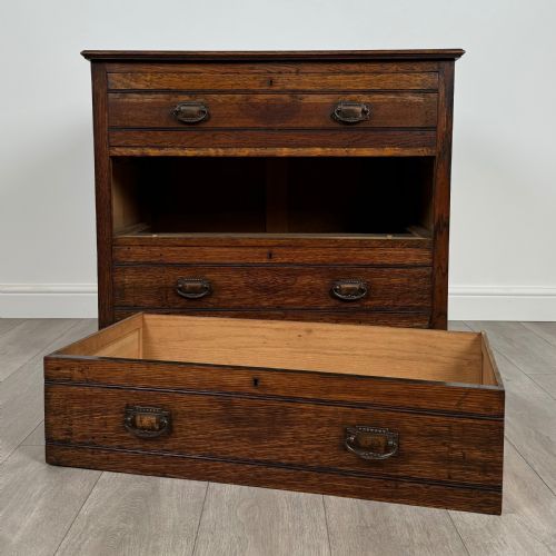 ANTIQUE 19TH CENTURY GOOD QUALITY CHEST OF DRAWERS IN OAK - ADDITIONAL PHOTO 9