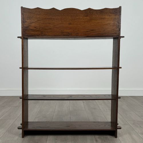 ANTIQUE 20TH CENTURY SMALL ART NOUVEAU STYLE BOOKCASE IN OAK - ADDITIONAL PHOTO 4